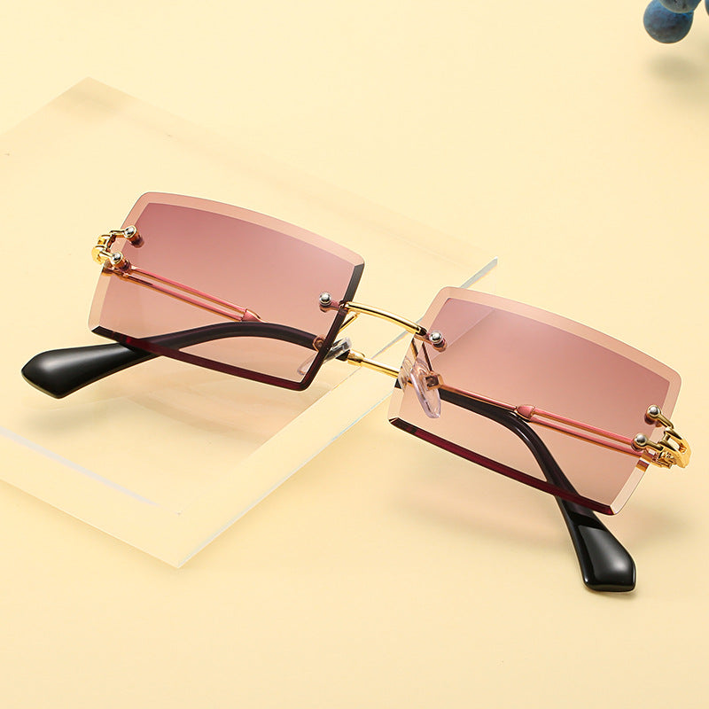 Gafas de sol cuadradas de borde de corte sin marco de PC al por mayor